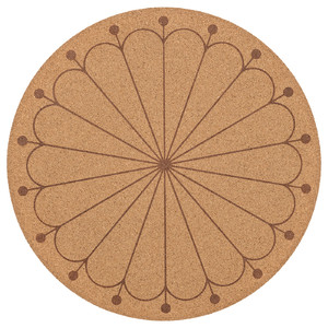 SVARTVIDE Place mat, cork/patterned, 35 cm