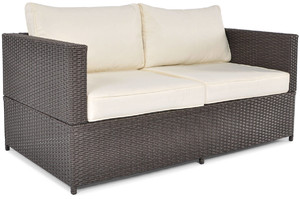 Outdoor 2-seat Sofa MALAGA, brown