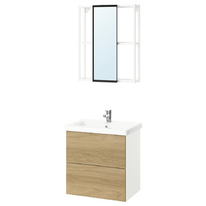 ENHET Bathroom, white/oak effect, 64x43x65 cm