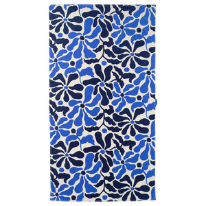 GULYXNE Beach towel, blue/floral pattern, 100x180 cm