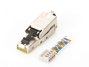 Digitus Shielded RJ45 Connector for Field Assembly AWG 22-27, 10 GBit ethernet, PoE+