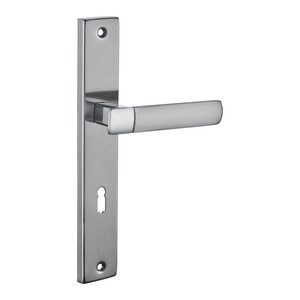 Schaffner Door Handle Gold 90 mm, satin nickel/chrome