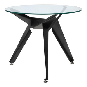 Dining Table Troy 90cm, transparent/black