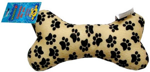 Squeaky Dog Toy Plush Bone Paw 22cm