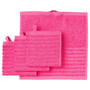 VÅGSJÖN Washcloth, pink, 30x30 cm,4 pack