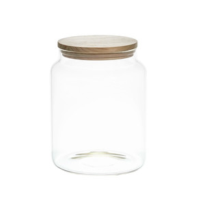 Elegant Storage Jar with Wooden Lid 2.4l