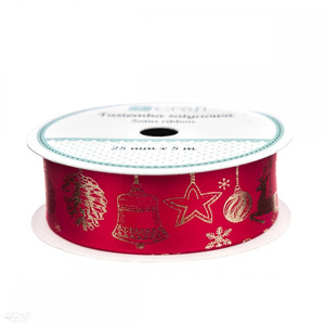 Christmas Satin Ribbon 25mm/5m, red