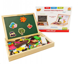 Smily Play Wooden Magnetic Easel & Puzzle Set 3+