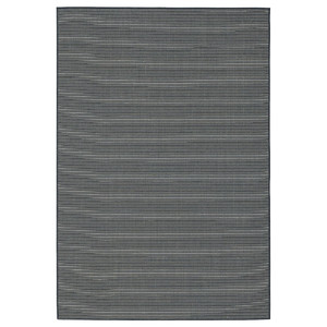 LUFTFARTYG Rug flatwoven, in/outdoor, black/stripe, 160x230 cm