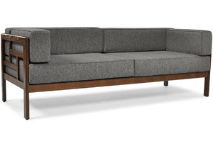 Wooden Garden Bench 3-seat Sofa EDEN, dark brown/graphitee