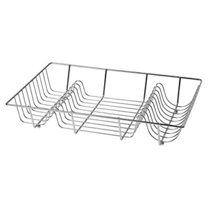 Cooke & Lewis Dish Drying Rack, chrome, white tray