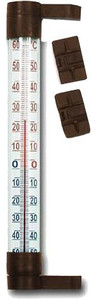 Terdens Thermometer for PVC Window 19.5 cm, brown