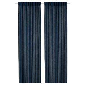 DYTÅG Curtains, 1 pair, dark blue, 145x300 cm