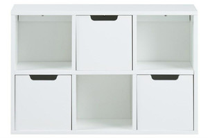 Shelving Unit with 3 Drawers Mitra, white