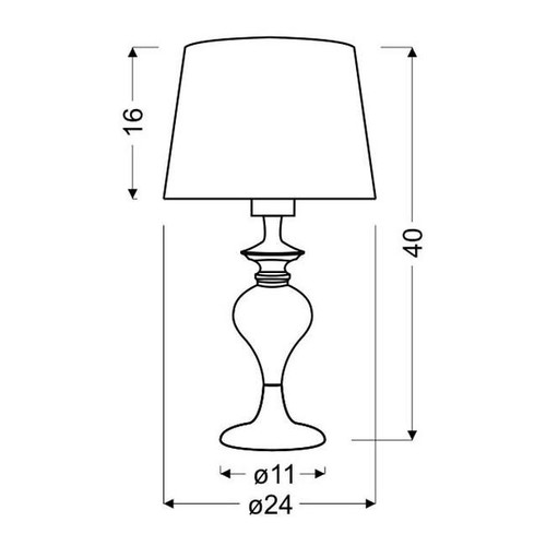 Table Lamp 1 x 60W E27, silver