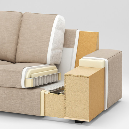 KIVIK 3-seat sofa with chaise longue, Tresund anthracite