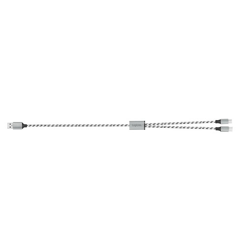 LogiLink USB2.0 cable, A/M to micro-USB + USB-C, 1.2m