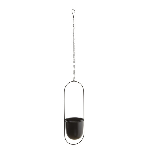 Hanging Plant Pot GoodHome, oval, black