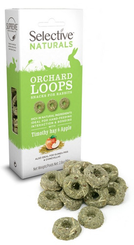 Selective Naturals Orchard Loops Snacks for Rabbits Timothy Hay & Apple 80g