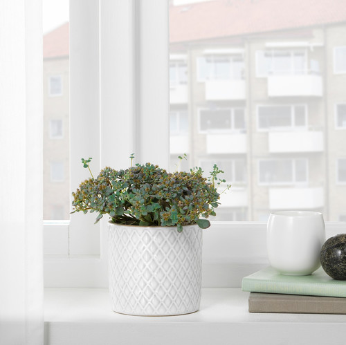 CHIAFRÖN Plant pot, white, 9 cm