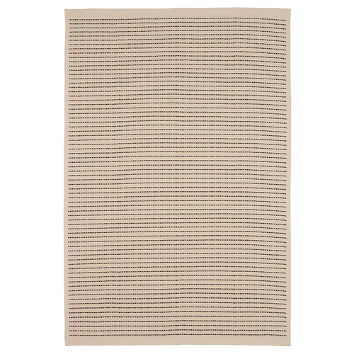 STARREKLINTE Rug, flatwoven, natural/black, 155x220 cm