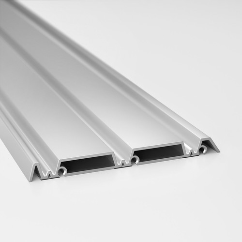 SKYTTA Rail for sliding door frame, aluminium-colour 3 tracks