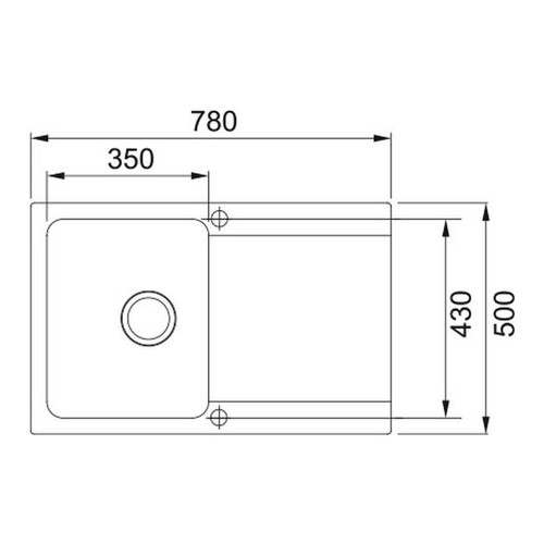 Franke Sink with Siphon Oid 1-bowl 78 x 50 cm, beige