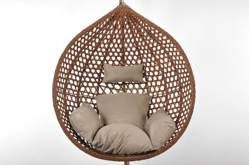 Hanging Cocoon Chair BALI, in-/outdoor, brown