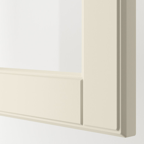 BODBYN Glass door, off-white, 30x80 cm