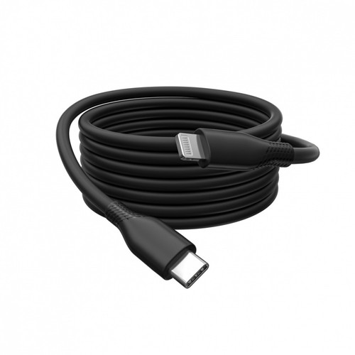 DIGITUS Lightning silicone connection cable, USB-C - Lightning, 2m, black