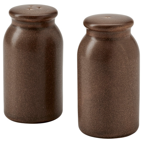 BRUGDHAJ Salt/pepper shaker, set of 2, brown, 9 cm