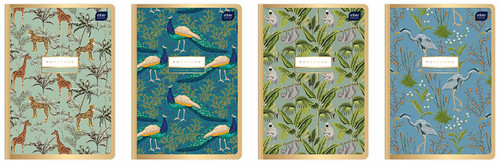 Notebook A5 80 Sheets Squared Metallic Gold 10-pack, assorted patterns