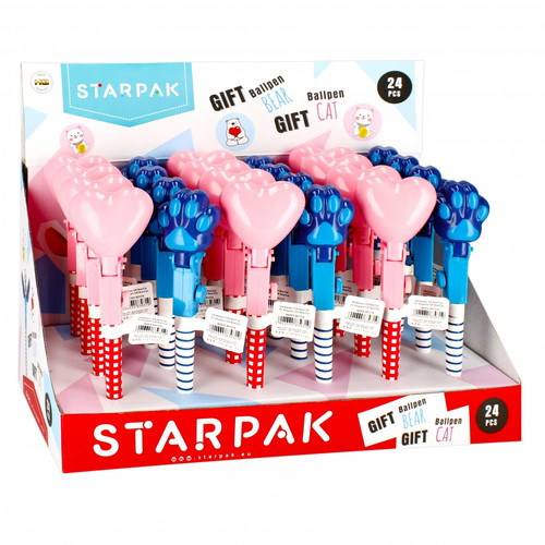 Starpak Gift Ballpen Bear/Cat 24pcs