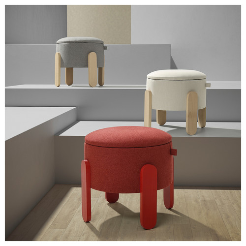 FÖRLUNDA Pouffe, with storage/Tonerud grey