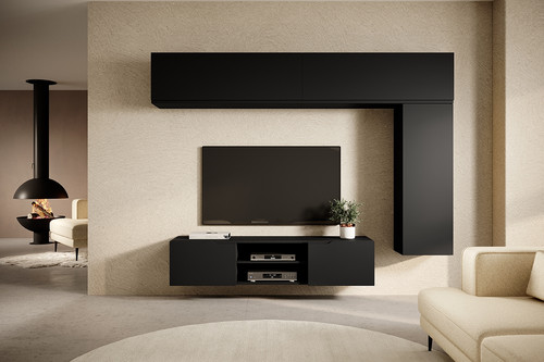 Wall-Mounted Cabinet Loftia Mini, black/matt black