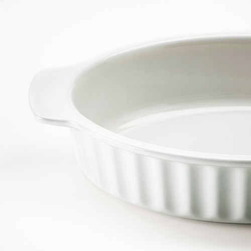 POETISK Oven dish, oval/off-white, 32x21 cm