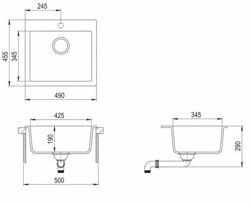 Teka Inset Tequartz Sink with 1 Bowl Clivo 50 S-TQ