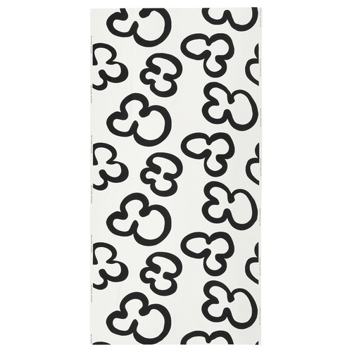 KLIPPBRÄCKA Pre-cut fabric, white/black, 150x300 cm