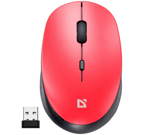 Defender Optical Wireless Mouse Silent Click Auris MB-027, red