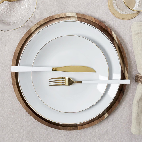 Plate Pearl Gold 20cm, white