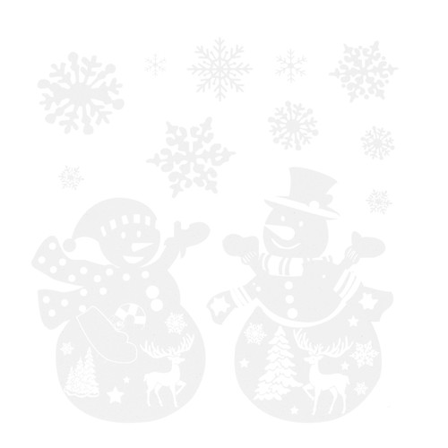 Christmas Window Stickers Glitter Snowman