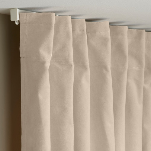 SANELA Curtains, 1 pair, light beige, 140x300 cm