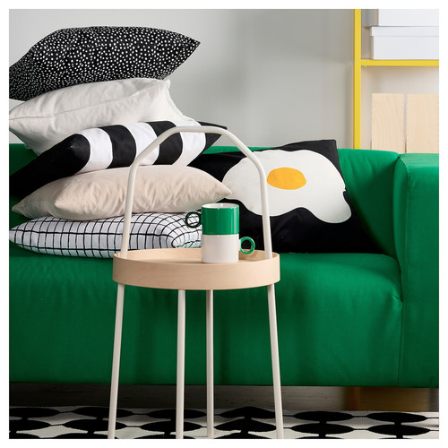 ÖGONLOCKSMAL Cushion cover, black/white, 50x50 cm