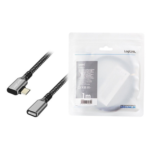 LogiLink USB Cable 3.2 Gen2 Type-C to USB-C/F, PD, 1m