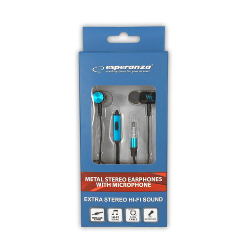 Esperanza Headphones Earphones, black/blue