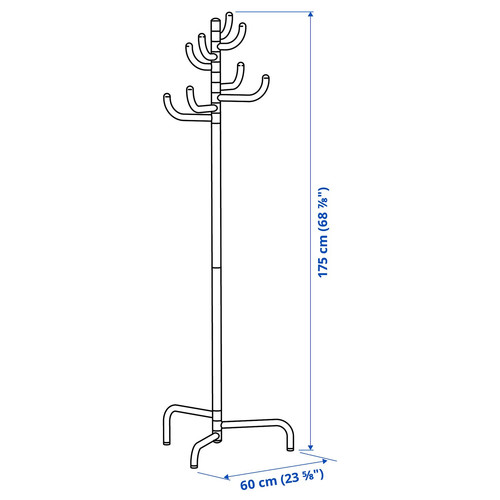 BONDSKÄRET Hat and coat stand, black, 175 cm