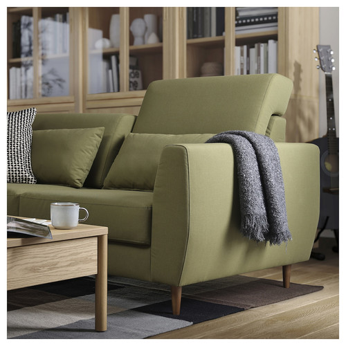 SLATORP 2-seat sofa, Vissle yellow-green