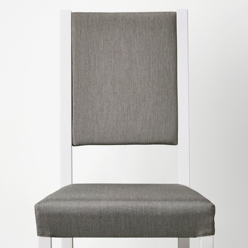 PINNTORP / STEFAN Table and 4 chairs, light brown stained red stained/Knisa grey/beige white, 125 cm