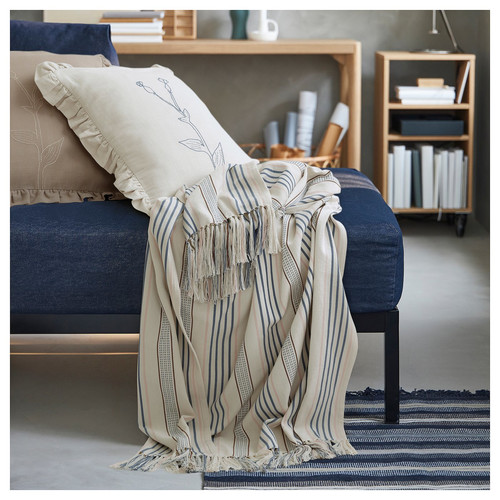 ÅKERNEJLIKA Throw, multicolour, neutrals tassel, 110x170 cm