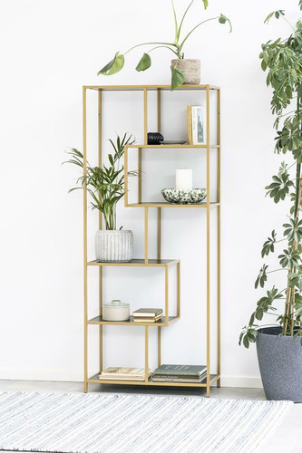 Shelving Unit Seaford II, gold/black